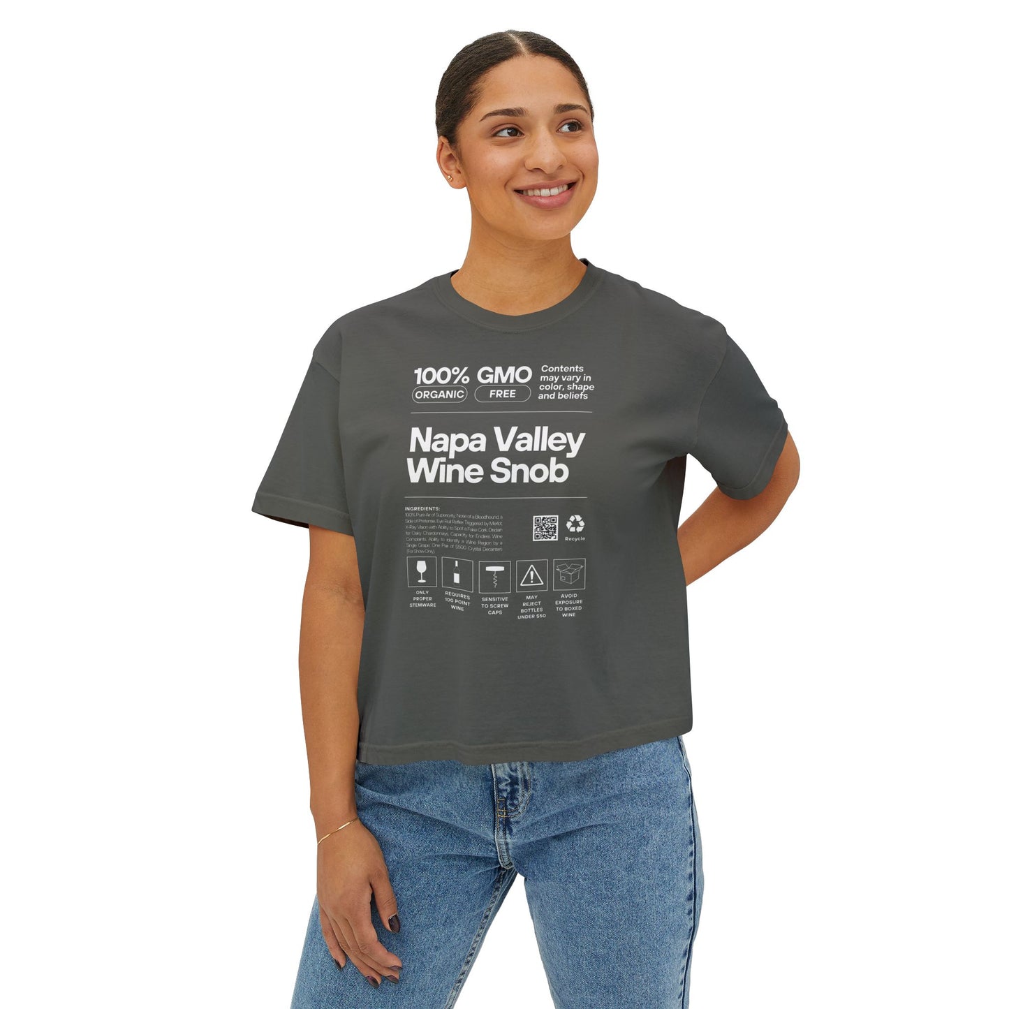 Women's Comfortably Sarcastic "Wine Snob" Comfort Colors® Premium Boxy Tee - Organic Cotton