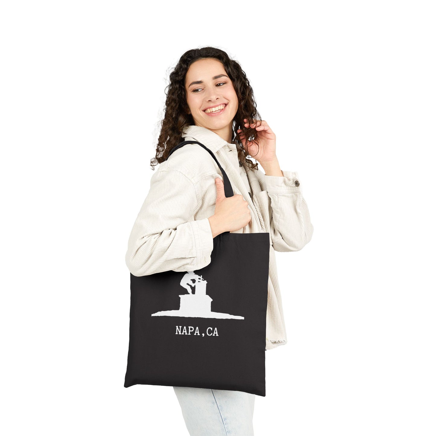 Napa, CA Wine Crusher Cotton Canvas Tote Bag - Stylish & Eco-Friendly Carryall