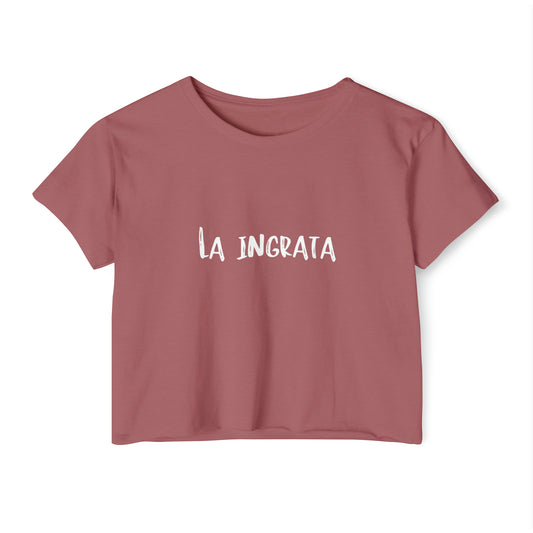 Festival Shirt: Women's La Ingrata Festival Crop Top, Music Shirt, Spanish Shirt, Spanglish Shirt, Camiseta para Mujer, Top para Mujer
