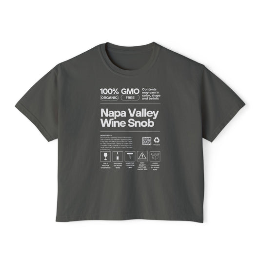 Women's Comfortably Sarcastic "Wine Snob" Comfort Colors® Premium Boxy Tee - Organic Cotton