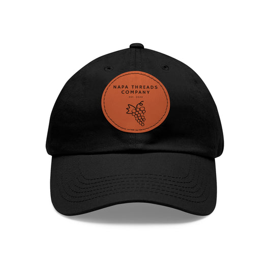 Napa Threads Hat with Leather Patch (Round)