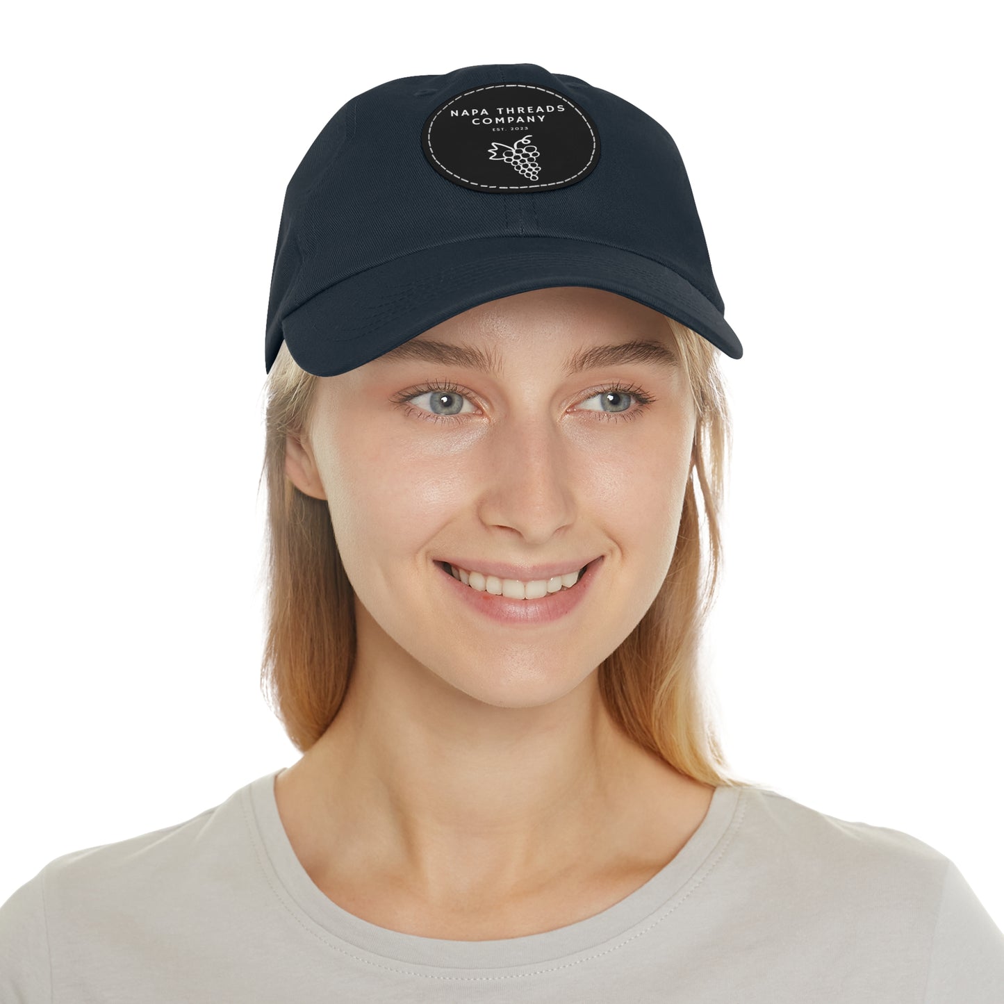 Napa Threads Hat with Leather Patch (Round)