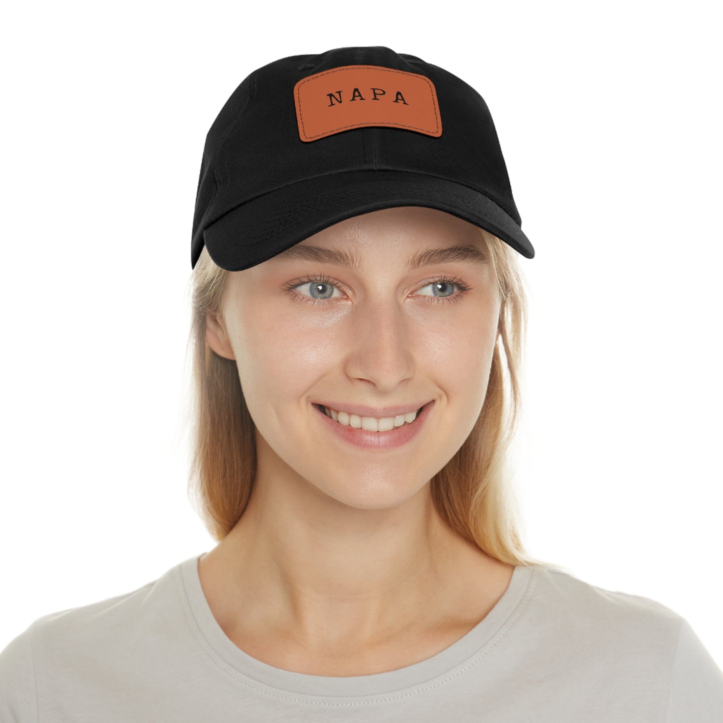 Napa Hat with Leather Patch (Rectangle)