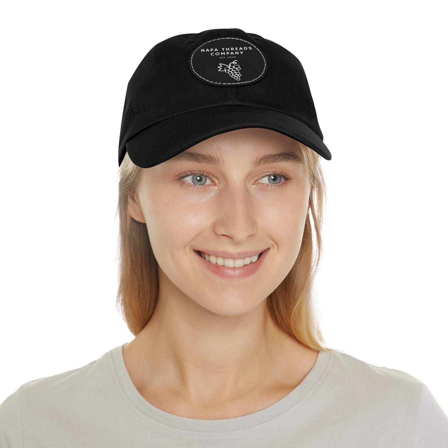 Napa Threads Hat with Leather Patch (Round)