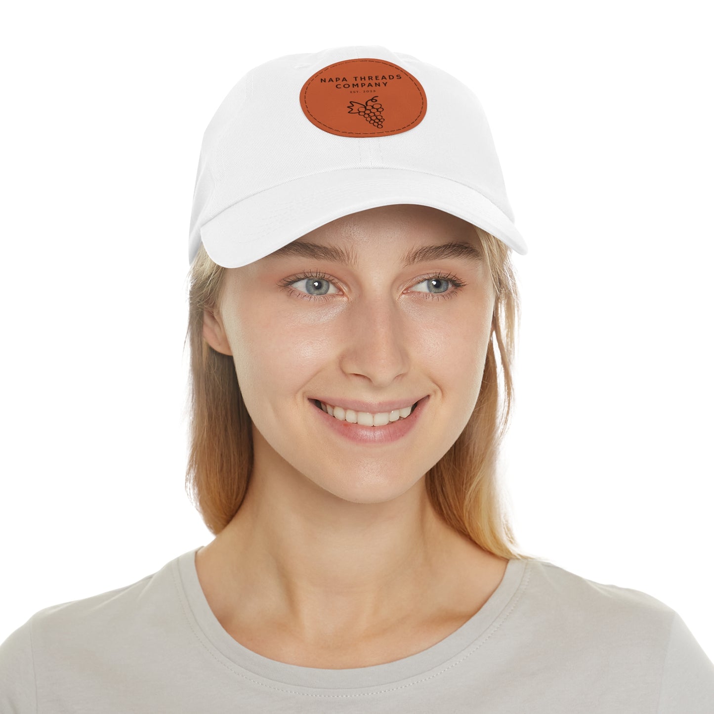 Napa Threads Hat with Leather Patch (Round)