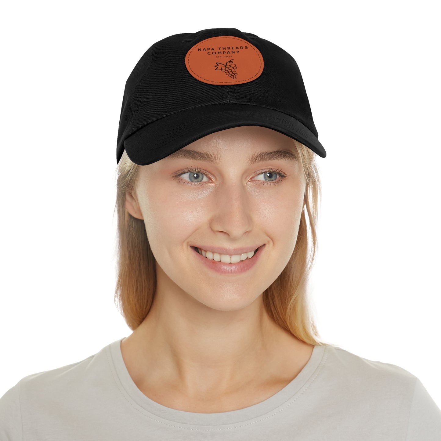 Napa Threads Hat with Leather Patch (Round)