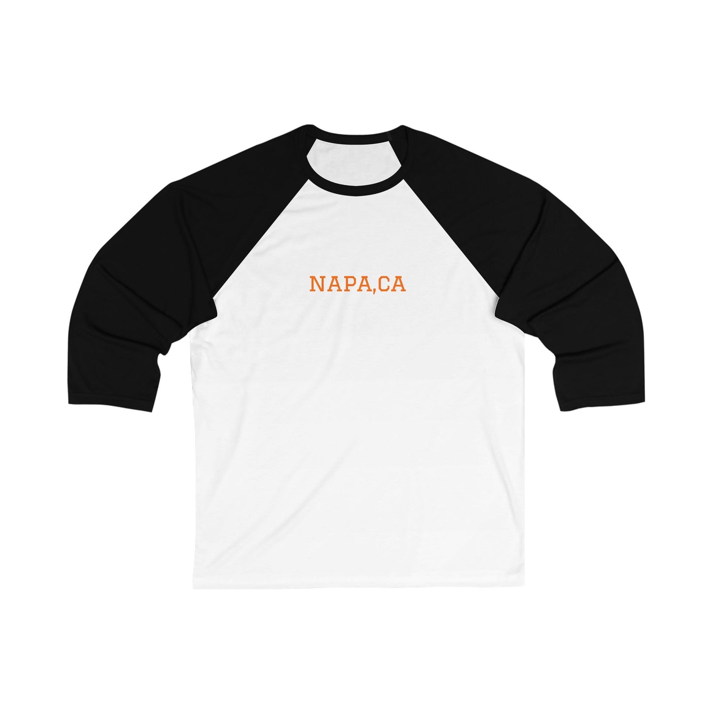 Napa, CA Giants Pride Baseball Tee - Orange & Black 3/4 Sleeve