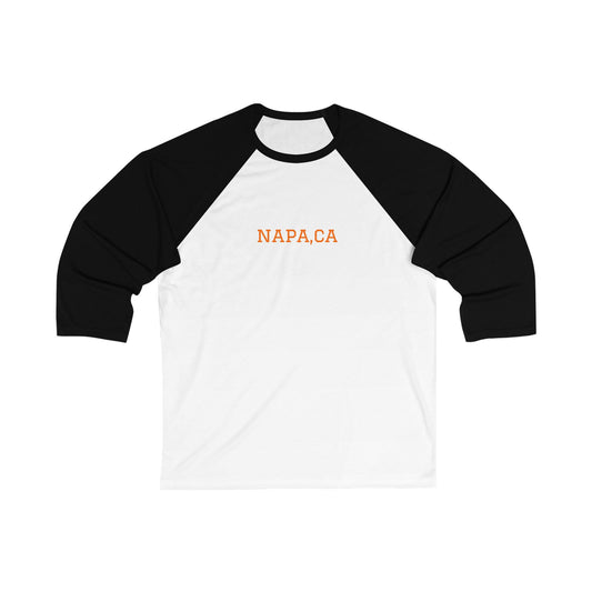 Napa, CA Giants Pride Baseball Tee - Orange & Black 3/4 Sleeve